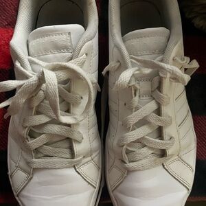 Adidas Women's Grand Court White Leather Lace Up Sneakers Shoes Size 8 DA8799